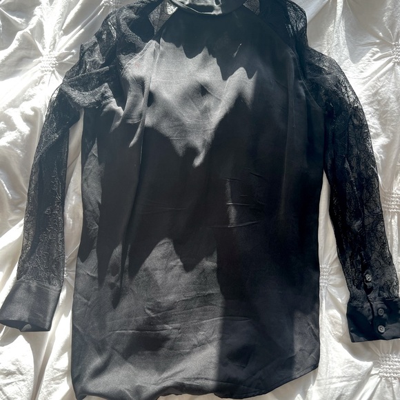 Equipment 100% silk lace sleeve blouse - Picture 9 of 9